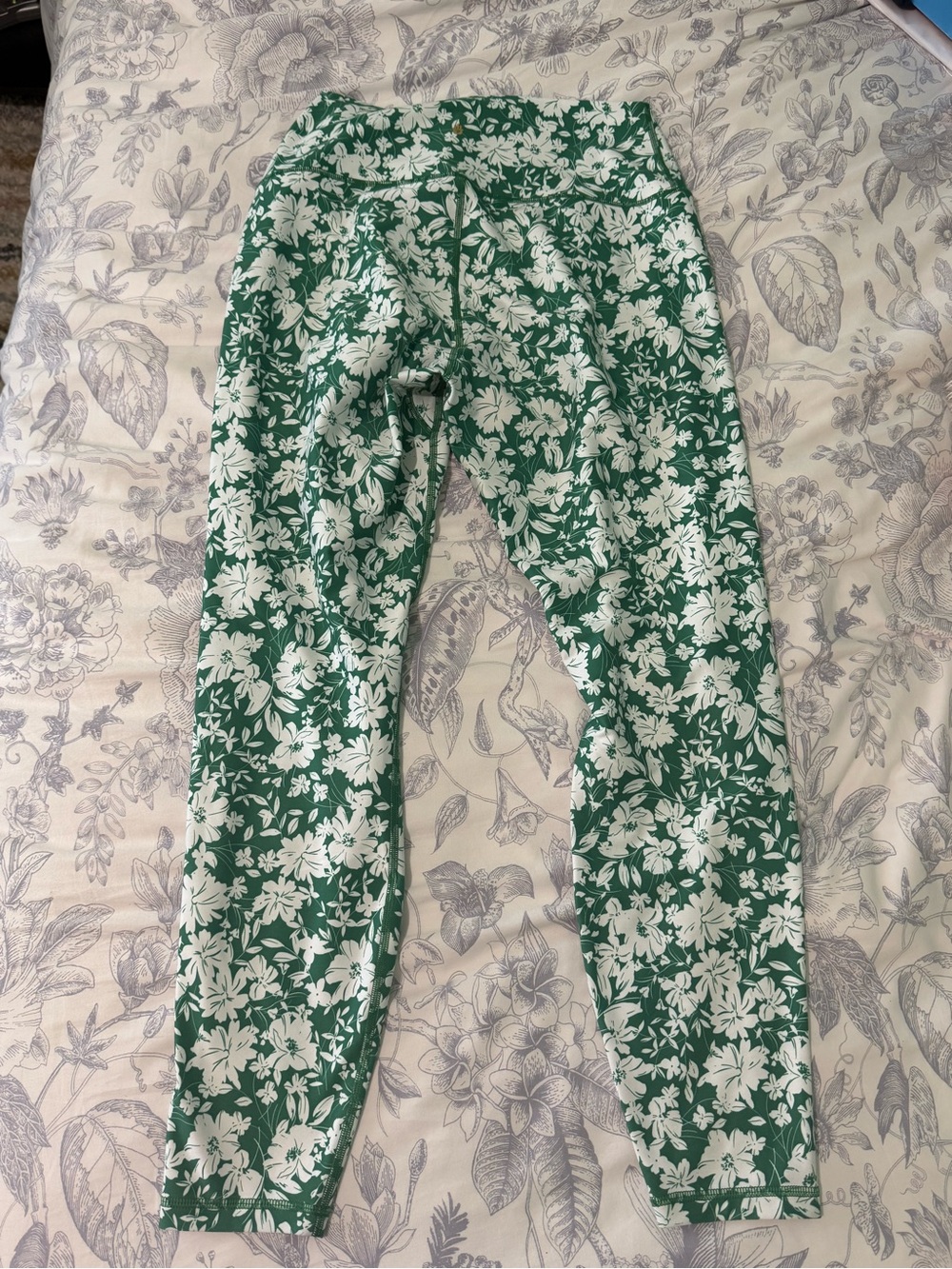 Spiritual Gangster Green and White Floral Leggings